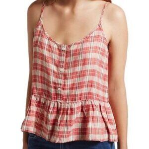 Current/Elliott LINEN blend Peplum Tank Top
